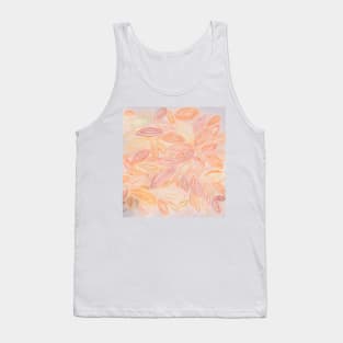 Watercolor leaves, autumn fall, in pale light pastel terra cotta beige orange peach tan yellow Tank Top